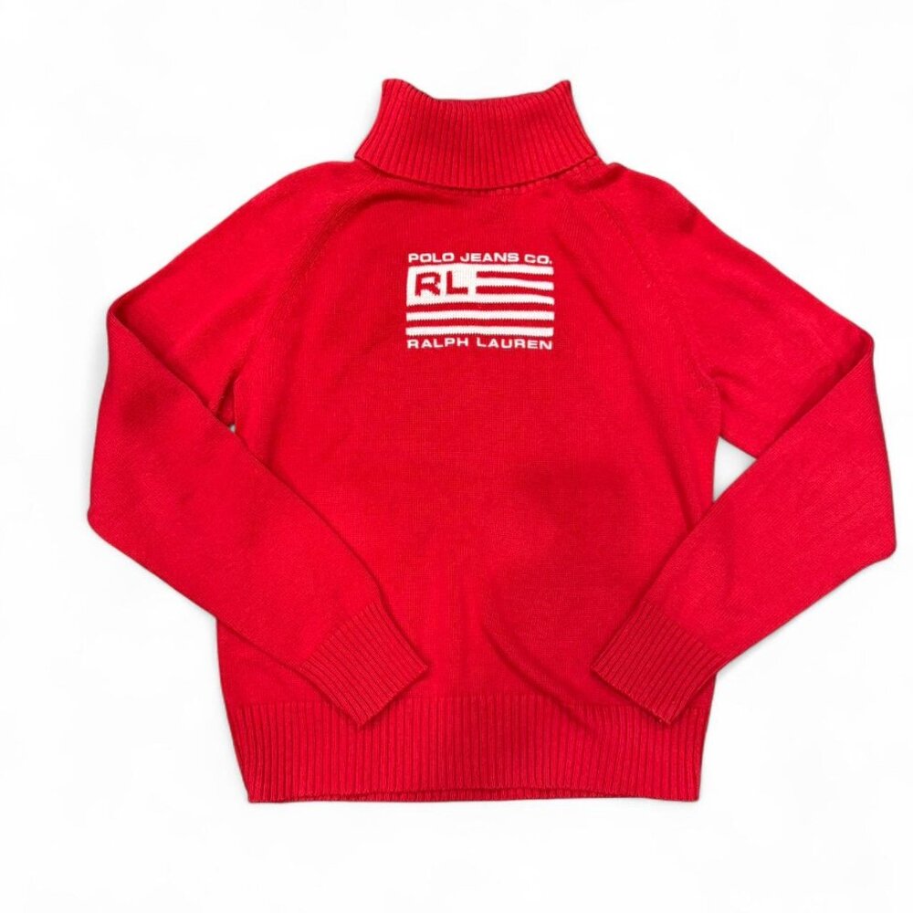 Vintage Polo Jeans Co Ralph Lauren Red Flag Turtleneck Women’s